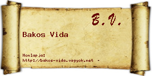 Bakos Vida névjegykártya